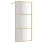 Shower door screen with clear tempered glass, golden finish, 90x195cm. by vidaXL, Shower walls and screens - Ref: Foro24-1549...