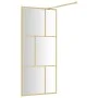 Shower door screen with clear tempered glass, golden finish, 90x195cm. by vidaXL, Shower walls and screens - Ref: Foro24-1549...