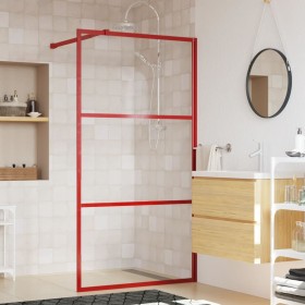 Mampara puerta de ducha vidrio transparente ESG rojo 115x195 cm