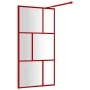 Mampara puerta de ducha vidrio transparente ESG rojo 100x195 cm de vidaXL, Paredes y mamparas de ducha - Ref: Foro24-154956, ...