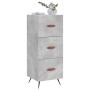 Aparador de madera contrachapada gris hormigón 34,5x34x90 cm