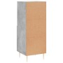 Aparador de madera contrachapada gris hormigón 34,5x34x90 cm