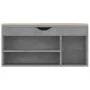 Shoe bench with gray plywood cushion concrete 104x30x49 cm by vidaXL, Shoe racks and shoe organizers - Ref: Foro24-326754, Pr...