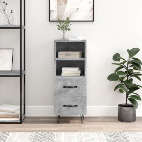 Aparador de madera contrachapada gris hormigón 34,5x34x90 cm Aparador de madera contrachapada gris hormigón 34,5x34x90 cm