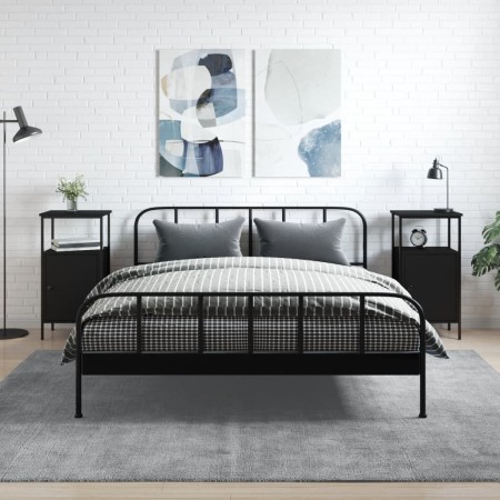 Bedside tables 2 units engineered wood black 41x31x80 cm by vidaXL, Nightstands - Ref: Foro24-825924, Price: 90,01 €, Discoun...
