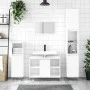 Armario de baño madera contrachapada blanco brillo 30x30x100 cm de vidaXL, Tocadores de baño - Ref: Foro24-831558, Precio: 49...