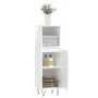 Armario de baño madera contrachapada blanco brillo 30x30x100 cm de vidaXL, Tocadores de baño - Ref: Foro24-831558, Precio: 49...