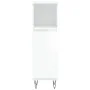 Armario de baño madera contrachapada blanco brillo 30x30x100 cm de vidaXL, Tocadores de baño - Ref: Foro24-831558, Precio: 49...
