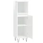 Armario de baño madera contrachapada blanco brillo 30x30x100 cm de vidaXL, Tocadores de baño - Ref: Foro24-831558, Precio: 49...