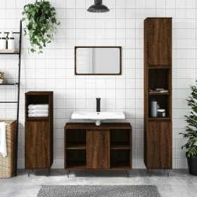 Badezimmerschrank aus braunem Eichensperrholz 30x30x100 cm von vidaXL, Badezimmerwaschtische - Ref: Foro24-831563, Preis: 53,...