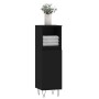 Armario de baño madera contrachapada negro 30x30x100 cm de vidaXL, Tocadores de baño - Ref: Foro24-831557, Precio: 65,57 €