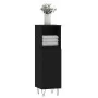 Armario de baño madera contrachapada negro 30x30x100 cm de vidaXL, Tocadores de baño - Ref: Foro24-831557, Precio: 60,89 €, D...