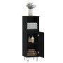 Armario de baño madera contrachapada negro 30x30x100 cm de vidaXL, Tocadores de baño - Ref: Foro24-831557, Precio: 65,57 €