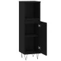 Armario de baño madera contrachapada negro 30x30x100 cm de vidaXL, Tocadores de baño - Ref: Foro24-831557, Precio: 60,89 €, D...