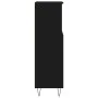 Armario de baño madera contrachapada negro 30x30x100 cm de vidaXL, Tocadores de baño - Ref: Foro24-831557, Precio: 60,89 €, D...
