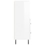 Aparador de madera contrachapada blanco brillante 34,5x34x90 cm
