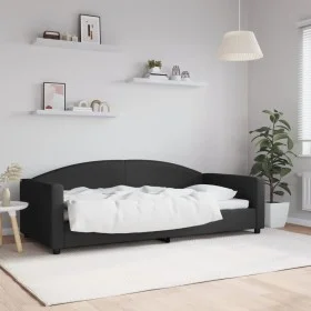 Black fabric sofa bed 90x200 cm by vidaXL, Beds and slatted bases - Ref: Foro24-354113, Price: 186,34 €, Discount: %