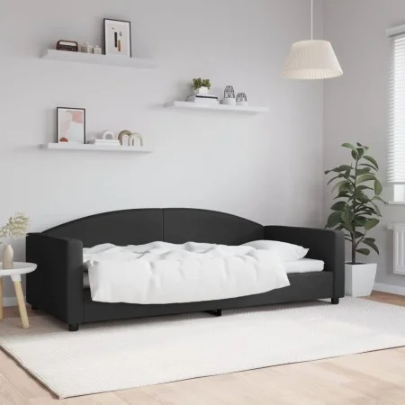 Black fabric sofa bed 90x200 cm by vidaXL, Beds and slatted bases - Ref: Foro24-354113, Price: 186,34 €, Discount: %
