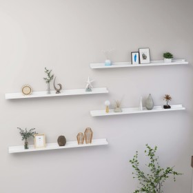 Wall shelves 4 units glossy white 100x9x3 cm by vidaXL, Shelves and shelves - Ref: Foro24-326656, Price: 39,54 €, Discount: %