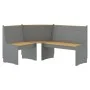 Corner bench REINE solid pine wood brown gray 151 cm by vidaXL, Dining and kitchen benches - Ref: Foro24-327248, Price: 196,1...