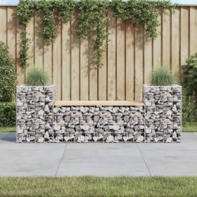 Gabion design garden bench solid pine wood 183x41x60.5 cm by vidaXL, garden benches - Ref: Foro24-834387, Price: 110,67 €, Di...