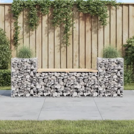 Gabion design garden bench solid pine wood 183x41x60.5 cm by vidaXL, garden benches - Ref: Foro24-834387, Price: 118,07 €, Di...