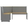Corner bench REINE solid pine wood brown gray 151 cm by vidaXL, Dining and kitchen benches - Ref: Foro24-327248, Price: 196,1...