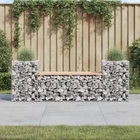 Gabion design garden bench Douglas fir wood 183x41x60.5cm by vidaXL, garden benches - Ref: Foro24-834388, Price: 120,14 €, Di...