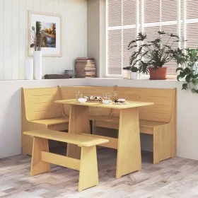 Honey Brown Solid Wood Dining Table with Bench by vidaXL, Kitchen and dining tables - Ref: Foro24-327250, Price: 94,56 €, Dis...