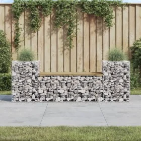 Garden bench with gabion pine wood impregnated 183x41x60.5 cm by vidaXL, garden benches - Ref: Foro24-834389, Price: 131,44 €...