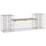 Garden bench with gabion pine wood impregnated 183x41x60.5 cm by vidaXL, garden benches - Ref: Foro24-834389, Price: 131,44 €...