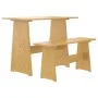 Honey Brown Solid Wood Dining Table with Bench by vidaXL, Kitchen and dining tables - Ref: Foro24-327250, Price: 94,56 €, Dis...
