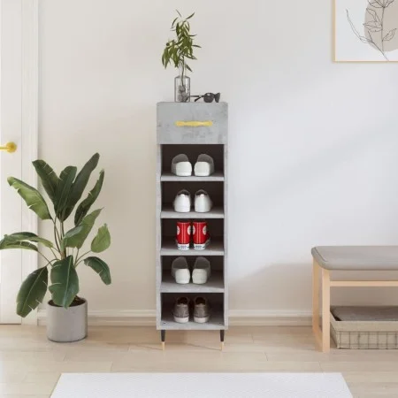 Concrete gray engineered wood shoe rack 30x35x105 cm by vidaXL, Closets and storage - Ref: Foro24-829656, Price: 45,15 €, Dis...