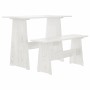 Dining table with solid white pine wood bench by vidaXL, Kitchen and dining tables - Ref: Foro24-327251, Price: 94,65 €, Disc...