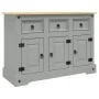 Corona sideboard solid gray Mexican pine wood 112x43x78 cm by vidaXL, Sideboards - Ref: Foro24-355084, Price: 212,05 €, Disco...