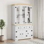 Aparador Corona madera maciza pino mexicano blanco 112x43x196cm de vidaXL, Aparadores - Ref: Foro24-355086, Precio: 439,24 €,...