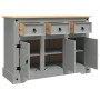 Aparador Corona madera maciza pino mexicano gris 112x43x78 cm de vidaXL, Aparadores - Ref: Foro24-355084, Precio: 214,98 €, D...