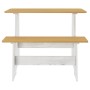 Dining table with solid wood honey brown and white bench by vidaXL, Kitchen and dining tables - Ref: Foro24-327253, Price: 94...