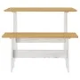 Dining table with solid wood honey brown and white bench by vidaXL, Kitchen and dining tables - Ref: Foro24-327253, Price: 93...