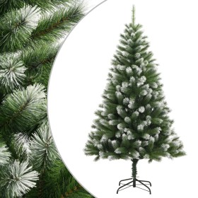 Árbol de Navidad artificial con bisagras y nieve flocada 180 cm