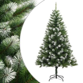 Árbol de Navidad artificial con bisagras y nieve flocada 210 cm