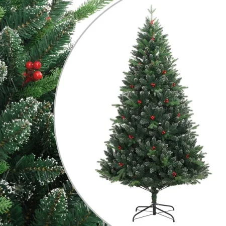 Artificial Christmas tree with hinges and red berries 210 cm by vidaXL, Christmas trees - Ref: Foro24-356734, Price: 156,05 €...