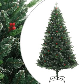 Árbol de Navidad artificial con bisagras y frutos rojos 240 cm