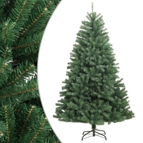 Árbol de Navidad artificial con bisagras y soporte verde 240 cm