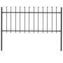 Garden fence with black steel spearheads 1.7x0.8 m by vidaXL, fence panels - Ref: Foro24-144924, Price: 56,57 €, Discount: %