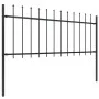 Garden fence with black steel spearheads 1.7x0.8 m by vidaXL, fence panels - Ref: Foro24-144924, Price: 56,57 €, Discount: %