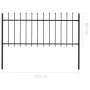Valla de jardín con puntas de lanza acero negro 1,7x0,8 m de vidaXL, Paneles de vallas - Ref: Foro24-144924, Precio: 56,57 €,...