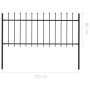 Valla de jardín con puntas de lanza acero negro 1,7x0,8 m de vidaXL, Paneles de vallas - Ref: Foro24-144924, Precio: 55,35 €,...
