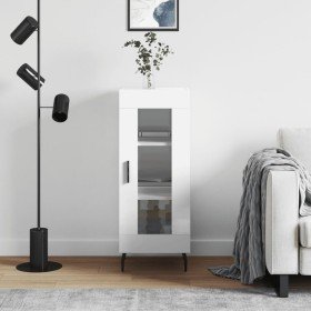 Aparador de madera contrachapada blanco brillante 34,5x34x90 cm Aparador de madera contrachapada blanco brillante 34,5x34x90 cm