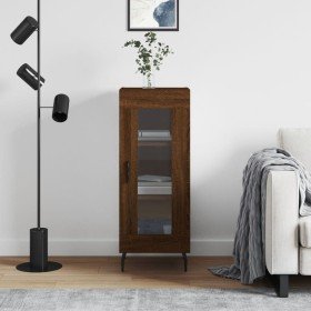 Aparador madera de ingeniería marrón roble 34,5x34x90 cm Aparador madera de ingeniería marrón roble 34,5x34x90 cm